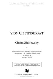 Cover of: Yidn un yidishḳayṭ