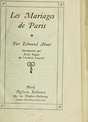 Cover of: Les mariages de Paris