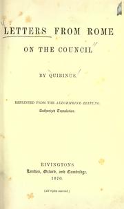 Cover of: Letters from Rome on the Council