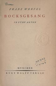 Cover of: Bocksgesang: in fünf akten.
