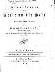 Cover of: Bemerkungen auf einer Reise um die Welt in den Jahren 1803 bis 1807