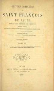 Cover of: Oeuvres complétes. by Francis de Sales