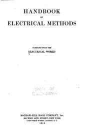 Cover of: Handbook of electrical methods by The Electrical World.