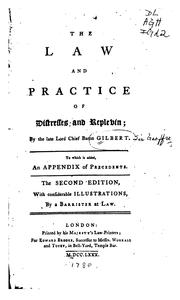Cover of: The law and practice of distresses and replevin