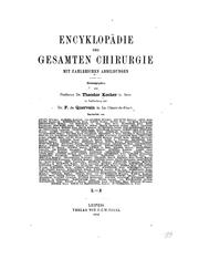 Cover of: Encyklopadie der gesamten chirurgie. v. 1, 1901 by Theodor Kocher