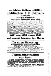 Cover of: Politisches A B C-buch: Ein Lexikon parlamentarischer Zeit- und Streitfragen. 10. Umgearb. Und ... by Eugen Richter