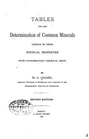 Cover of: Tables for the Determination of Common Minerals Chiefly by Their Physical ...