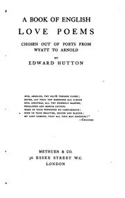 Cover of: A Book of English Love Poems: Chosen Out of Poets from Wyatt to Arnold