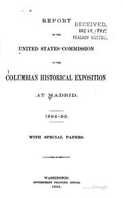 Cover of: Report of the United States Commission to the Columbian Historical ...