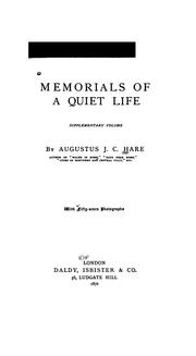Cover of: Memorials of a Quiet Life by Augustus J. C. Hare