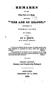 Cover of: Remarks on the First Part of a Book, Entitled "The Age of Reason"