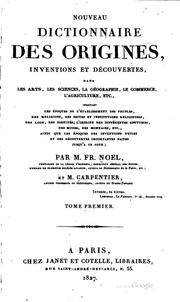 Cover of: Nouveau dictionnaire des origines, inventions et découvertes dans les arts ...