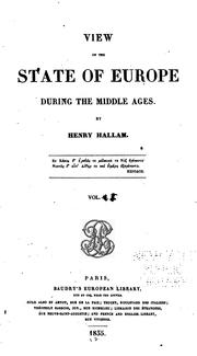 Cover of: View of the State of Europe During the Middle Ages by Henry Hallam