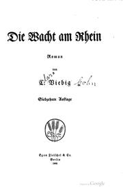 Cover of: Die wacht ann Rhein by Clara Viebig