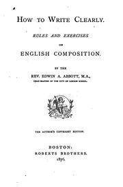 Cover of: How to Write Clearly: Rules and Exercises on English Composition by Edwin Abbott Abbott