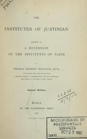 Cover of: The Institutes by Justinian I, the Great, Emperor of Byzantine