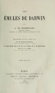 Cover of: Les émules de Darwin by Armand de Quatrefages de Bréau