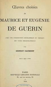 Cover of: Oeuvres choisies de Maurice et Eugénie de Guérin by Maurice de Guérin