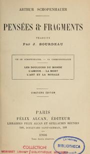Cover of: Pensées et fragments