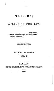 Cover of: MATILDA; A Tale Of The Day by HENRY COLBURN