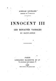 Cover of: Innocent III ... by Achille Luchaire