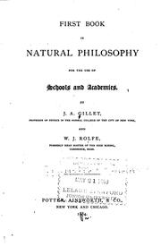 Cover of: First Book in Natural Philosophy for the Use of Schools and Academies