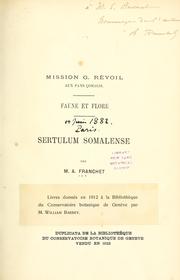 Cover of: Sertulum Somalense by Franchet, A.