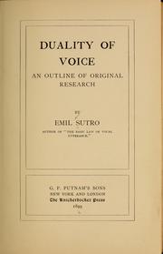 Cover of: Duality of voice