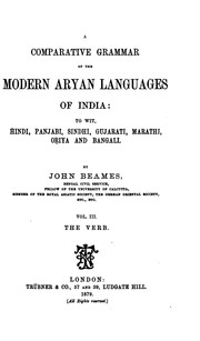 Cover of: A Comparative Grammar of the Modern Aryan Languages of India: To Wit, Hindi, Panjabi, Sindhi ... by John Beames