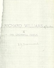 Cover of: Richard Williams, and the Cromwell family. by Josiah H. Drummond