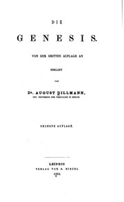 Cover of: Die Genesis by August Dillmann