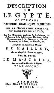 Cover of: Description de l'Egypte: contenant plusieurs remarques curieuses sur la ...