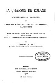 Cover of: La Chanson de Roland: A Modern French Translation of Theodor Müller's Text ... by Theodor Müller , James Geddes