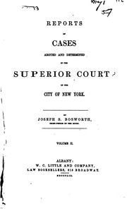 Cover of: Reports of Cases Argued and Determined in the Superior Court of the City of ...