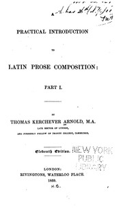 Cover of: A Practical Introduction to Latin Prose Composition ...