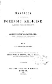 Cover of: A Handbook of the Practice of Forensic Medicine: Based Upon Personal Experience