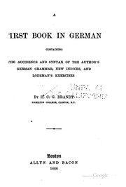 Cover of: A first book in German by Hermann Carl George Brandt