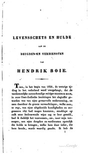 Cover of: Levensschets van Hendrik Boie: en hulde aan zijne deugden en verdiensten