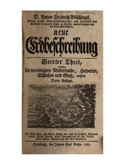 Cover of: Neue Erdbeschreibung