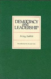 Cover of: Democracy and leadership