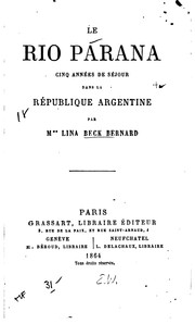 Cover of: Le Rio Parana by Lina Beck Bernard