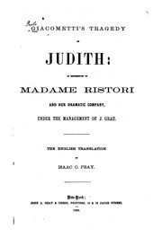 Cover of: Tragedy of Judith [Giuditta]