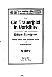 Cover of: Ein Trauerspiel in Yorkshire by von William Shakespeare ; übersetzt und mit einem einführenden Vorwort von Alfred Neubner.