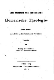 Cover of: Homerische Theologie by Karl Friedrich von Nägelsbach