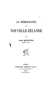 Cover of: La démocratie en Nouvelle-Zélande