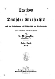 Cover of: Lexikon des deutschen Strafrechts by M. Stenglein