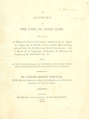 An account of the Cape of Good Hope by Percival, Robert