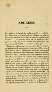 Cover of: An address delivered before the Hampshire, Franklin, and Hampden Agricultural Society, at Northampton, Oct. 29, 1829. ... | Festus Foster