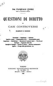 Cover of: Questioni di diritto su casi controversi esaminati e discussi by Pasquale Fiore