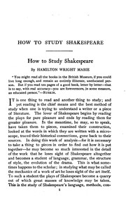 Cover of: How to Study Shakespeare: With Articles on General Literature and Directions for Forming and ... by Hamilton Wright Mabie, Henry Van Dyke , Francis Hovey Stoddard, Nicholas Murray Butler, Charles Alphonso Smith, Lyman Abbott, Charles Francis Richardson, Edward Everett Hale